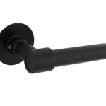 Intersteel deurklink L/L-Model recht + ronde platte rozet 50x2 mm rvs/zwart