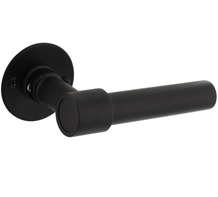 Intersteel deurklink L/L-Model recht + ronde platte rozet 50x2 mm rvs/zwart