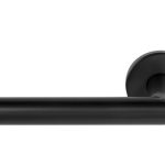 Enkele deurklink links BASIC LBII-19 op ronde rozet PVD Gunmetal