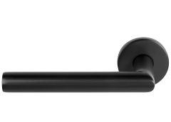 Enkele deurklink links BASIC LBII-19 op ronde rozet PVD Gunmetal