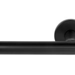 Enkele deurklink links BASIC LBVII-19 op ronde rozet PVD Gunmetal