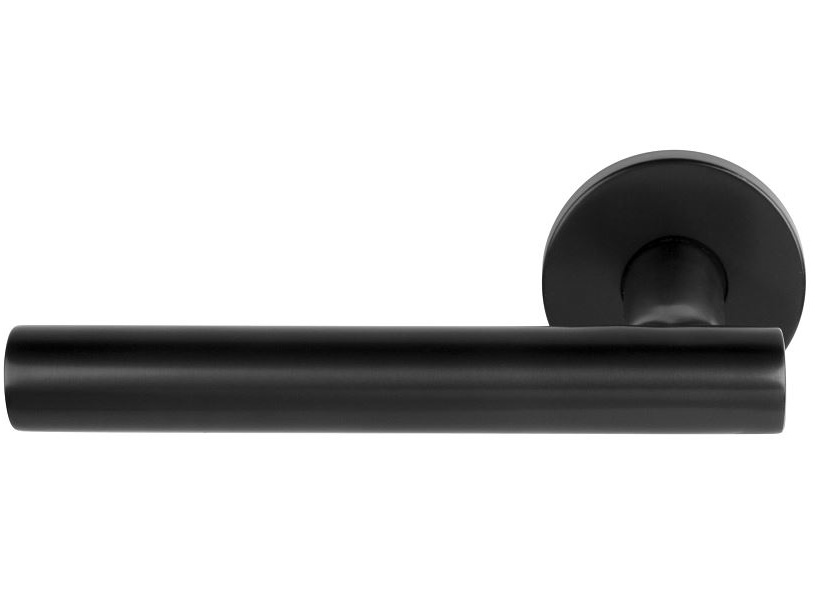 Enkele deurklink links BASIC LBVII-19 op ronde rozet PVD Gunmetal