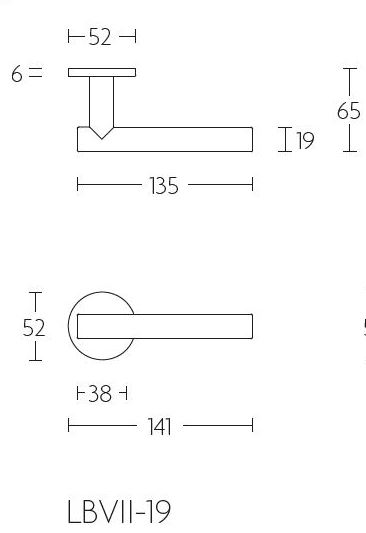 Enkele deurklink links BASIC LBVII-19 op ronde rozet PVD Gunmetal - Afbeelding 2