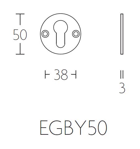 Cilinderplaatje EDGY EGBY50 mat zwart - Afbeelding 2