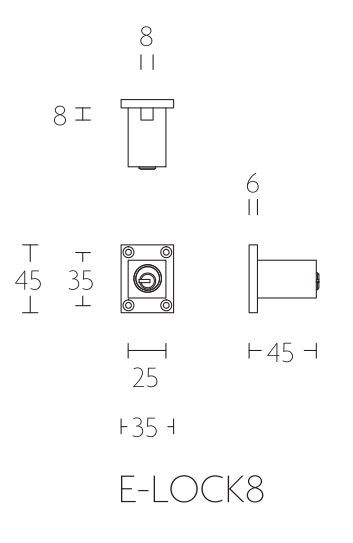 E-LOCK8 SLOT TBV ESPAGNOLETSTANG 8MM MAT ZWART - Afbeelding 2