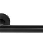 Deurklink BASIC LBII-19 op ronde rozet PVD Gunmetal