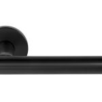 Deurklink BASIC LBVII-19 op ronde rozet PVD Gunmetal