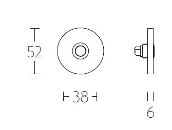 Beldrukker BASIC LB50 Rond PVD Gunmetal - Afbeelding 2