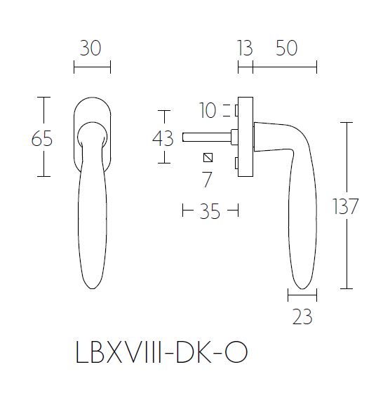 Draaikiepgarnituur BASICS LB18H-DK-O links mat zwart - Afbeelding 2