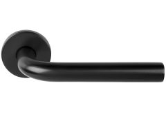 Deurklink BASIC LBIII-19 op ronde rozet PVD Gunmetal