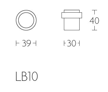 Deurstop BASIC LB10 PVD Gunmetal - Afbeelding 2