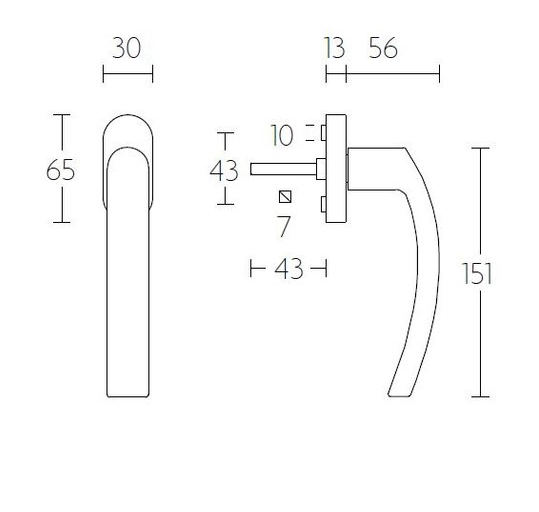 Draaikiepgarnituur BASICS LBXIVDK-O Rechts mat rvs - Afbeelding 2