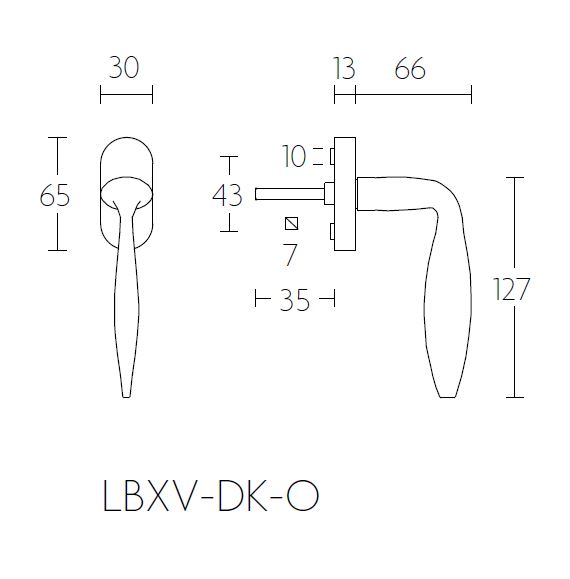 Draaikiepgarnituur BASICS LBXVDK-O Rechts mat rvs - Afbeelding 2