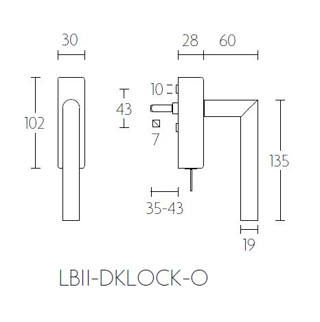 Draaikiepgarnituur BASICS LBII-19DKLOCK-O mat rvs - Afbeelding 2
