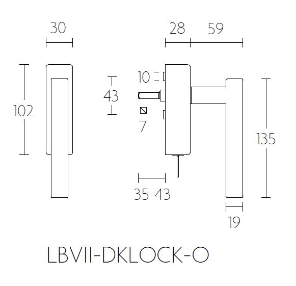 Draaikiepgarnituur BASICS LBVIIDKLOCK-O mat rvs - Afbeelding 2