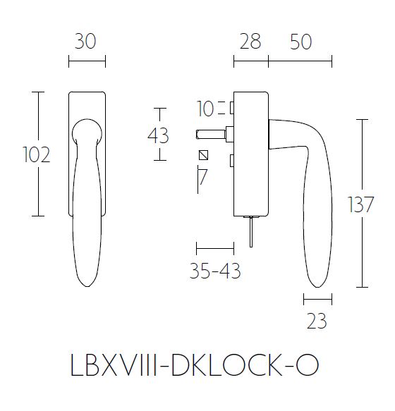 Draaikiepgarnituur BASICS LB18H-DKLOCK-O links mat zwart - Afbeelding 2