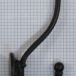 Kapstokhaak dubbel ijzer zwart 195 mm