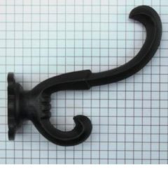 Kapstokhaak ijzer zwart 90 mm