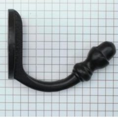 Kapstokhaak eikel ijzer zwart 70 mm