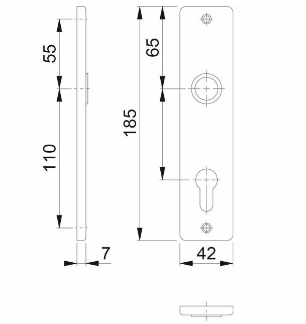 Hoppe Renovatieschild PC55 Aluminium F1 - Afbeelding 2