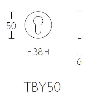 Cilinderplaatje FOLD TBY50 mat rvs - Afbeelding 2