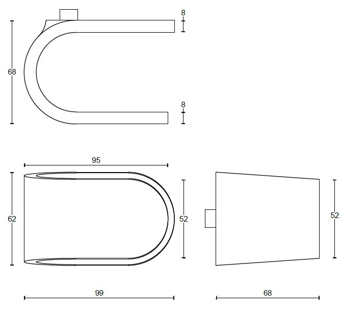 Voordeurknop Vast FOLD TB200V mat rvs - Afbeelding 2
