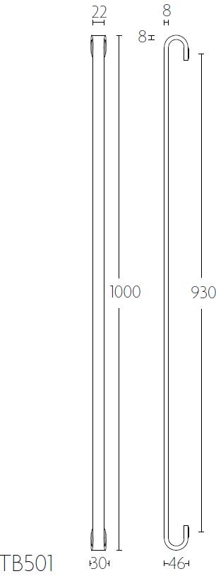 Deurgreep FOLD TB501PS mat rvs - Afbeelding 2