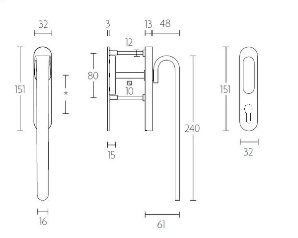 Hef/schuifdeurbeslag FOLD TB230 PC69 mat rvs - Afbeelding 2