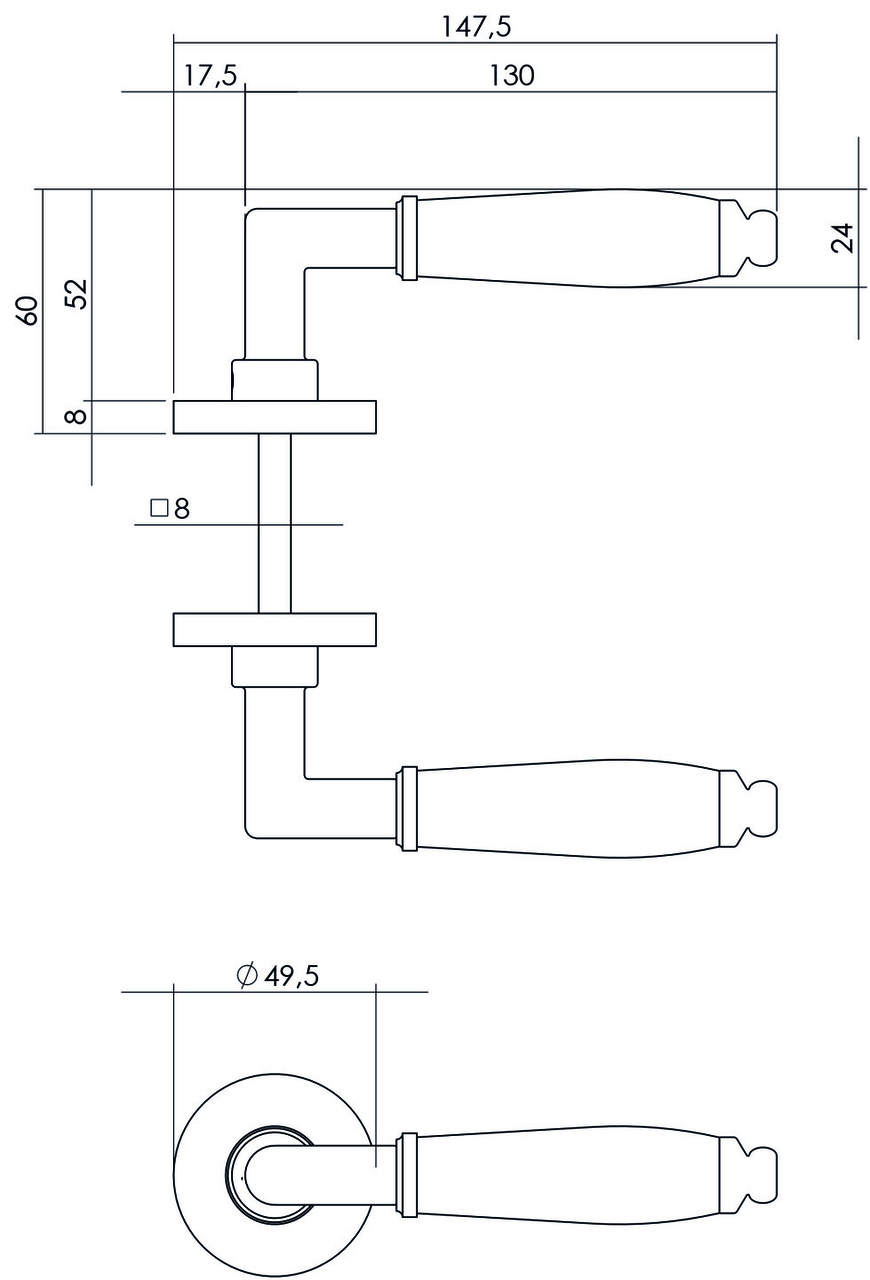 Intersteel deurklink Courgette Op Ronde Rozet nikkel/zwart - Afbeelding 2