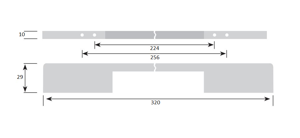 Greep Pont mat zwart 224/256 mm - Afbeelding 2