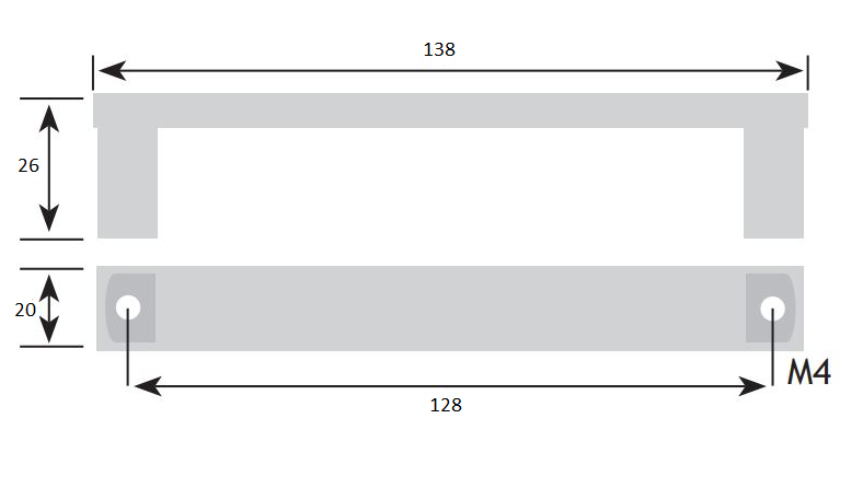 Greep Antraciet 128 mm - Afbeelding 2