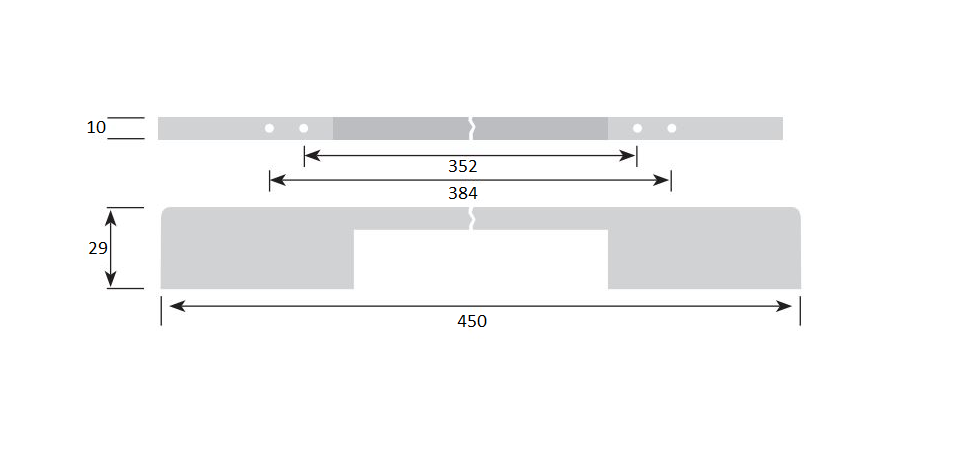 Greep Pont mat zwart 352/384 mm - Afbeelding 2