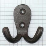 Kapstokhaak klein dubbel ijzer blank gelakt