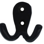 Kapstokhaak klein dubbel ijzer zwart