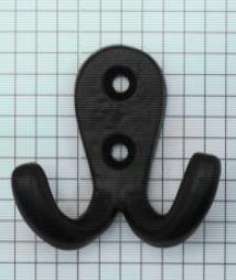 Kapstokhaak klein dubbel ijzer zwart - Afbeelding 2