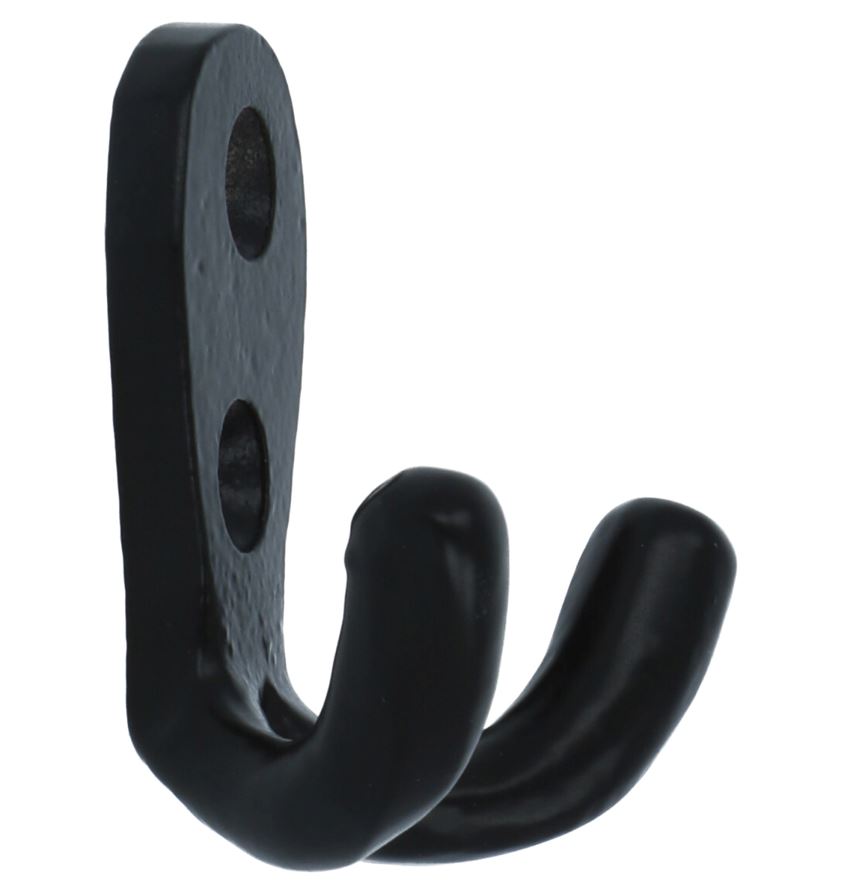 Kapstokhaak klein dubbel ijzer zwart - Afbeelding 3