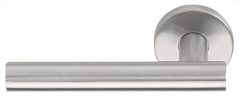 Enkele deurklink links BASIC LBVII-19 op ronde rozet mat rvs