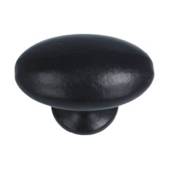 Knop Ovaal IJzer zwart 60 mm