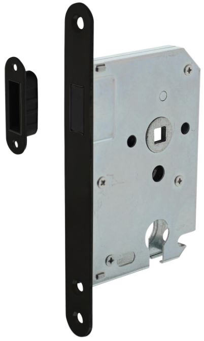 Intersteel Magneet Cilinder Dag en Nachtslot PC55 Met zwarte Voorplaat 20X175 mm