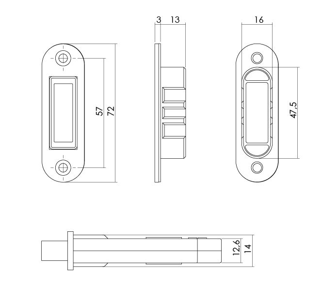 Intersteel Magneet Cilinder Dag en Nachtslot PC55 Met zwarte Voorplaat 20X175 mm - Afbeelding 3