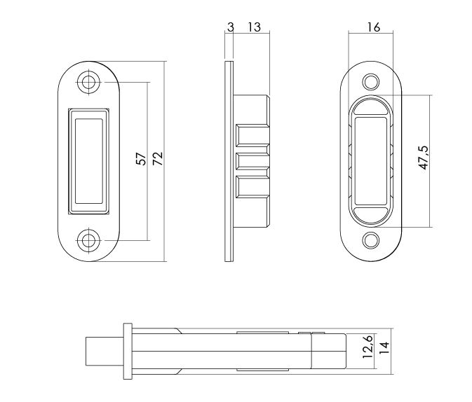 Intersteel Magneet Klavier Dag en Nachtslot SL56 Met rvs Voorplaat 20X175 mm - Afbeelding 3