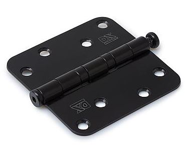 Kogellagerscharnier 89x89 mm Ronde Hoek rvs zwart Gelakt