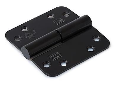 SKG3 Kogelstift paumelle Ronde hoek 89x89 mm Rechts rvs zwart Gelakt