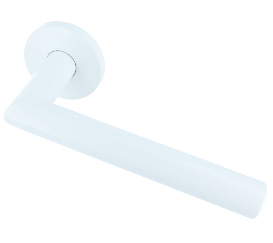 Deurklink Kim Op Ronde Rozet mat Wit - Afbeelding 4