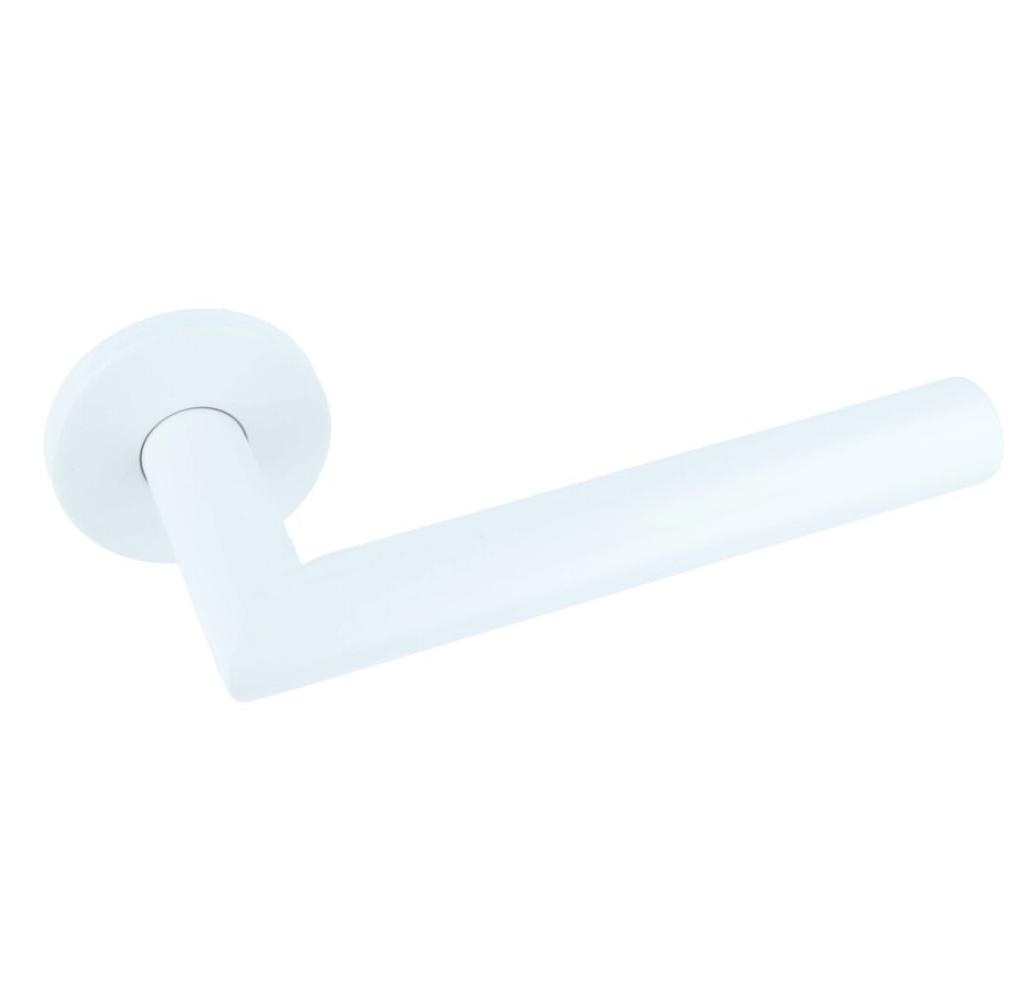 Deurklink Kim Op Ronde Rozet mat Wit - Afbeelding 5