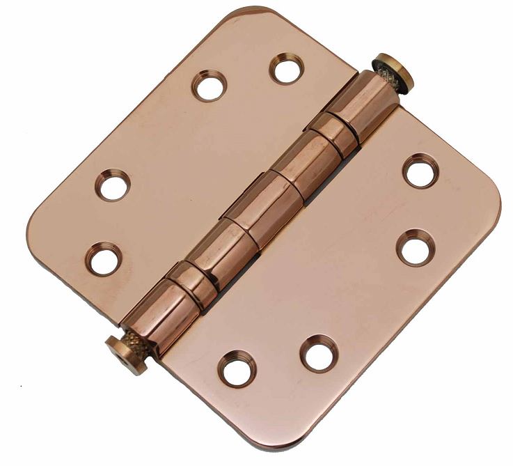 Kogellagerscharnier 8989 mm ronde hoek PVD gepolijst koper