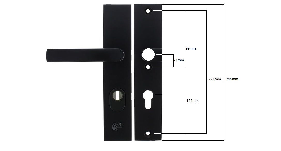 Starx veiligheidsbeslag PC72 SKG3 met kerntrekbeveiliging kruk/kruk zwart - Afbeelding 2