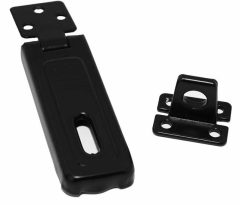 Kistoverval 80x28mm staal verzinkt zwart 1 lamellenscharnier