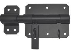 Hangslot Grendel Met Schoot en Sluitlus zwart gelakt 100 mm