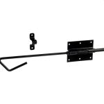 Staartgrendel met handgreep en sluitplaat zwart gelakt 400 mm